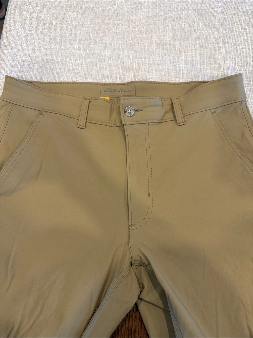 Eddie Bauer Men's Flat-Front Pants in Khaki